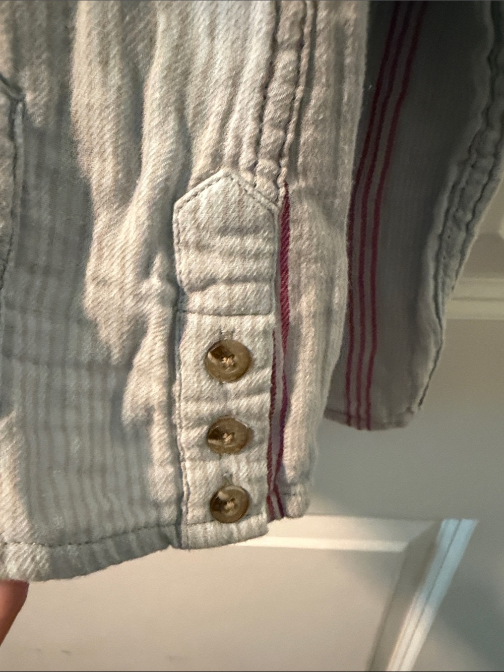TNA Light Blue Hooded Pullover with Pink Stripes - Picture 5 of 6